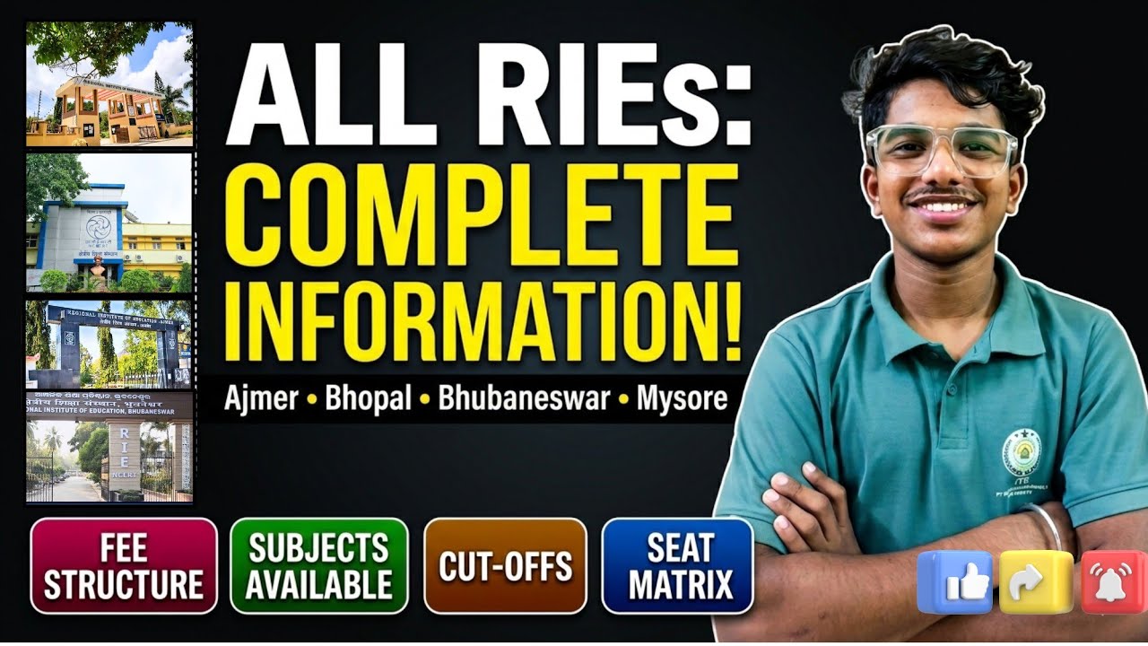 Admission in NCERT's RIE Colleges from NCET 2026! RIE Ajmer | Bhopal | Mysuru &mdash;Complete Guide