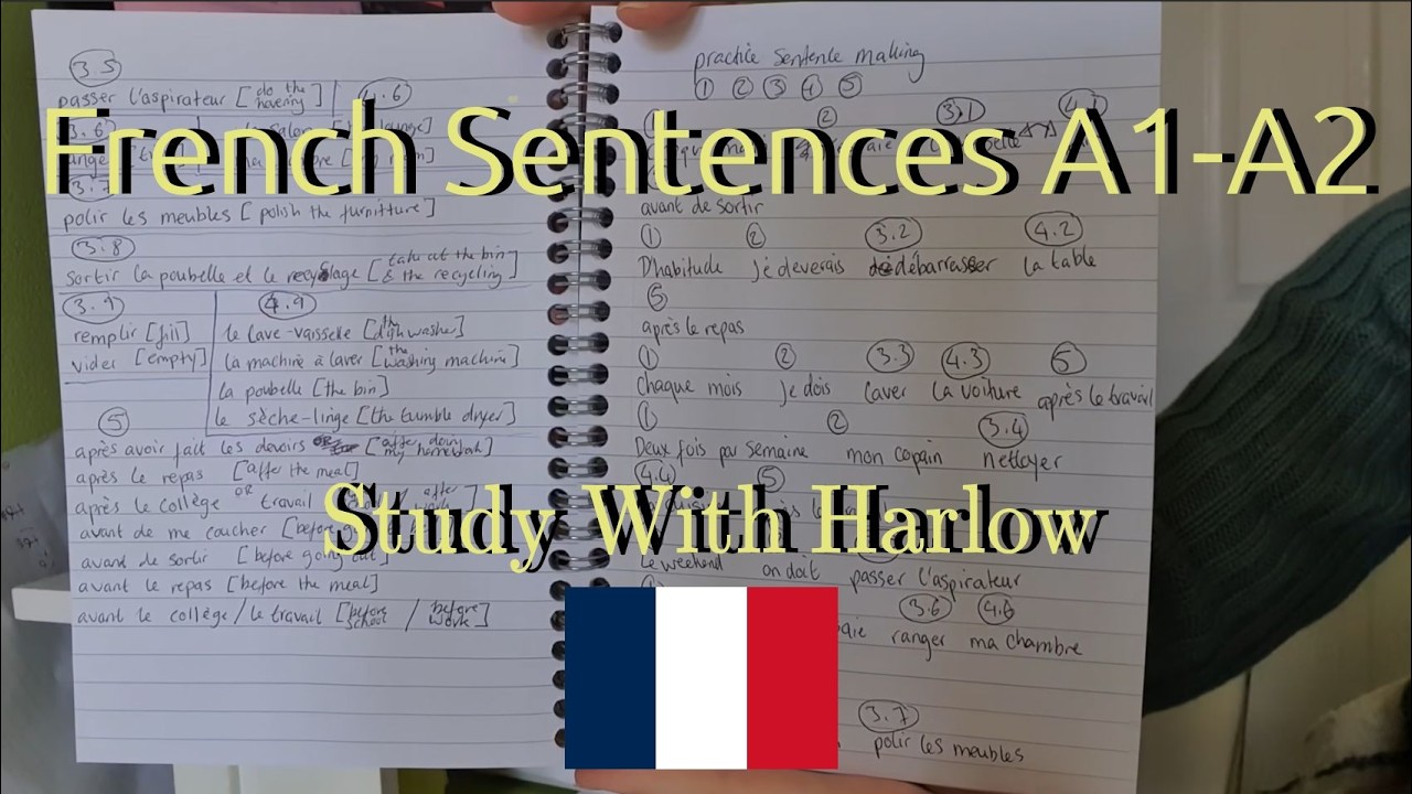 EP88📚 Practice French Sentence Structures With Me (A1 A2) Study With Harlow