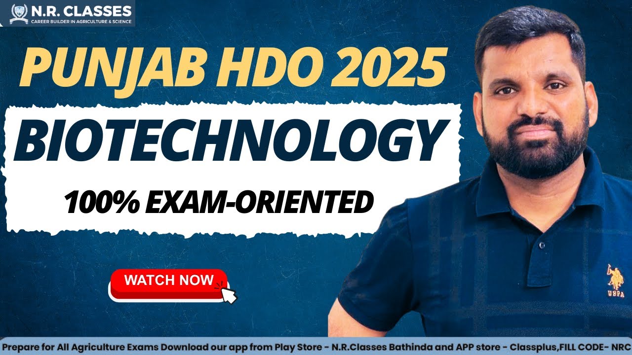 Punjab HDO 2025: Biotechnology Most Important Topics | 100% Exam-Oriented