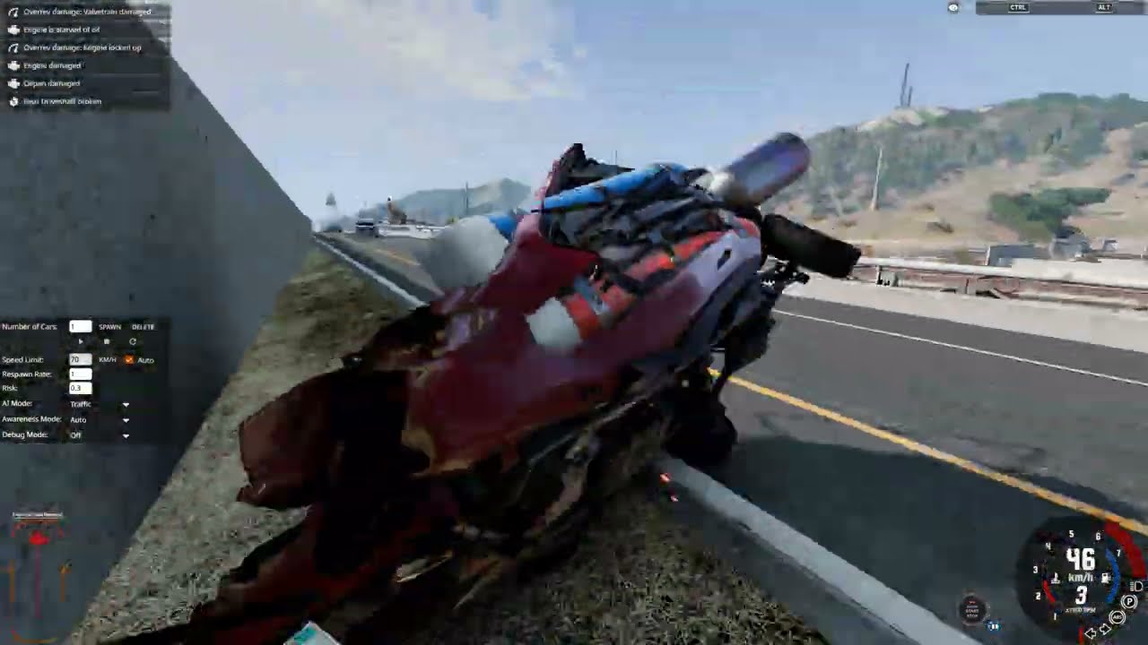3 wheeled car with rocket boosters