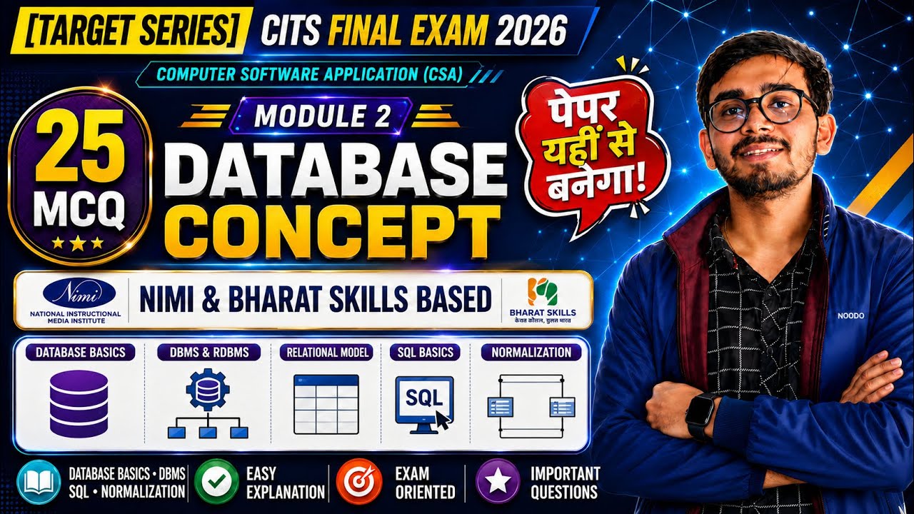 🔴 LIVE: CITS CSA Final Exam 2026 | Database Concept | Module - 2| पेपर यहीं से बनेगा! NIMI Based