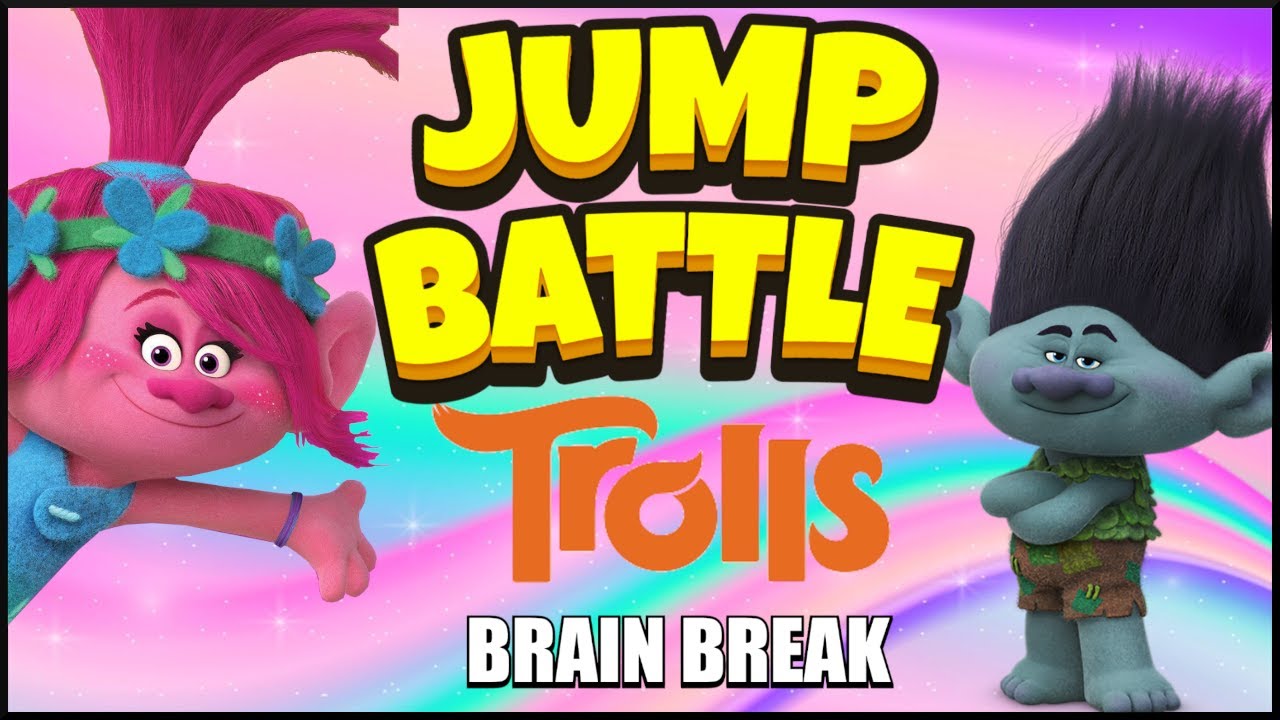 Trolls Jump Battle! Trolls Brain Break Party with Disney Trivia