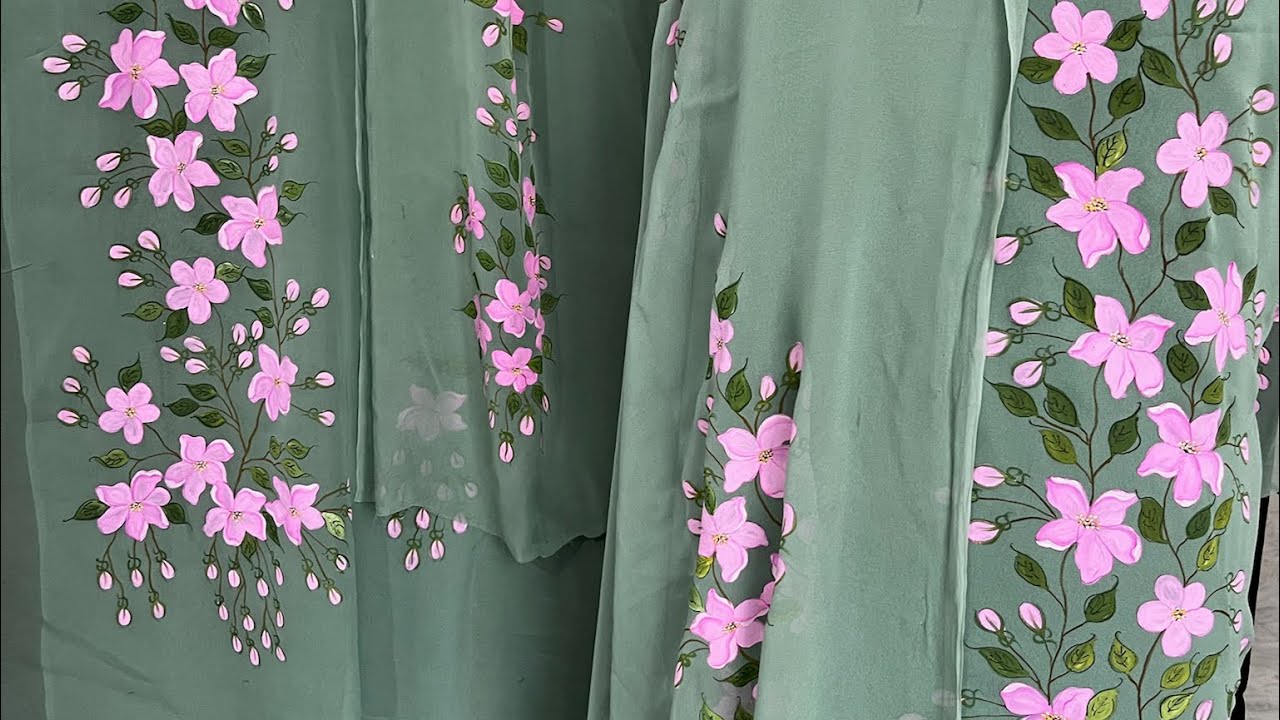 Georgette Suit| Handpainted | Mom & Daughter Twinning | Summer Colors | Floral | Ethnic wear 
