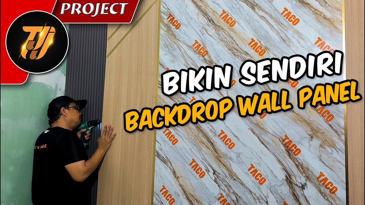 Membuat sendiri backdrop wall panel kamar tidur pakai TACO Extra Long HPL 3 Meter