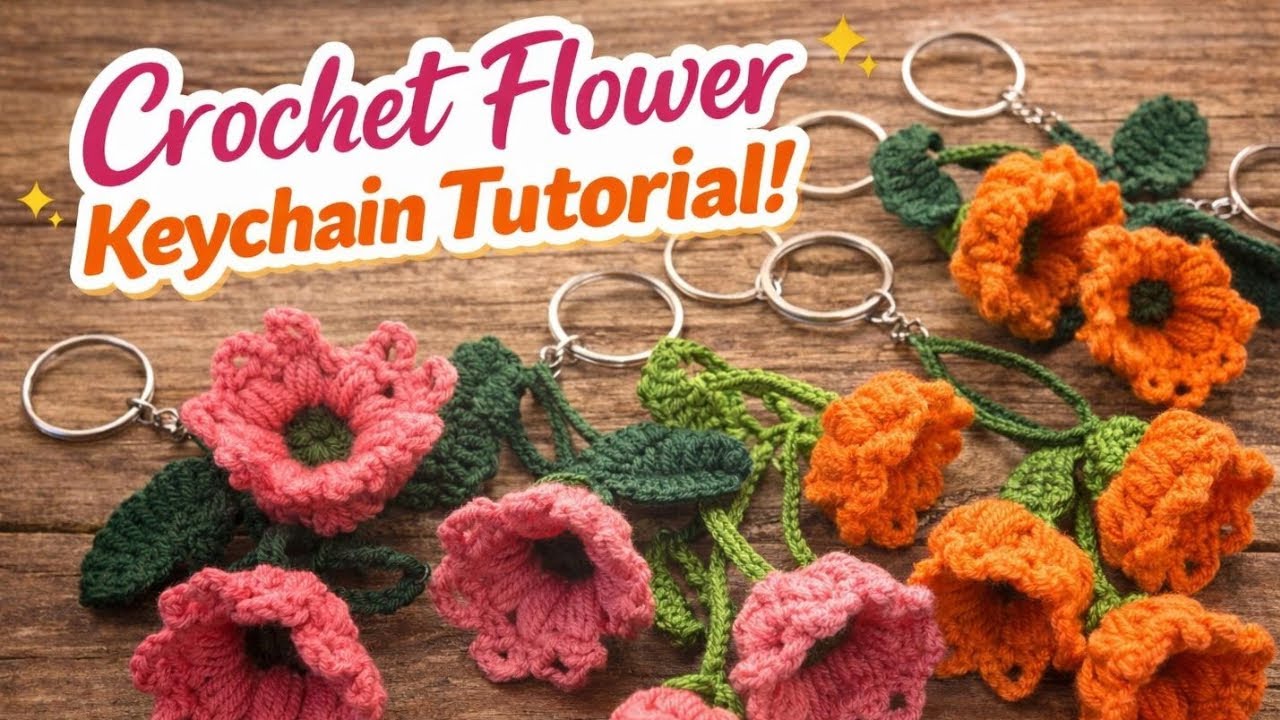 CROCHET LILY OF THE VALLEY KEYCHAIN - STEP-BY-STEP TUTORIAL 