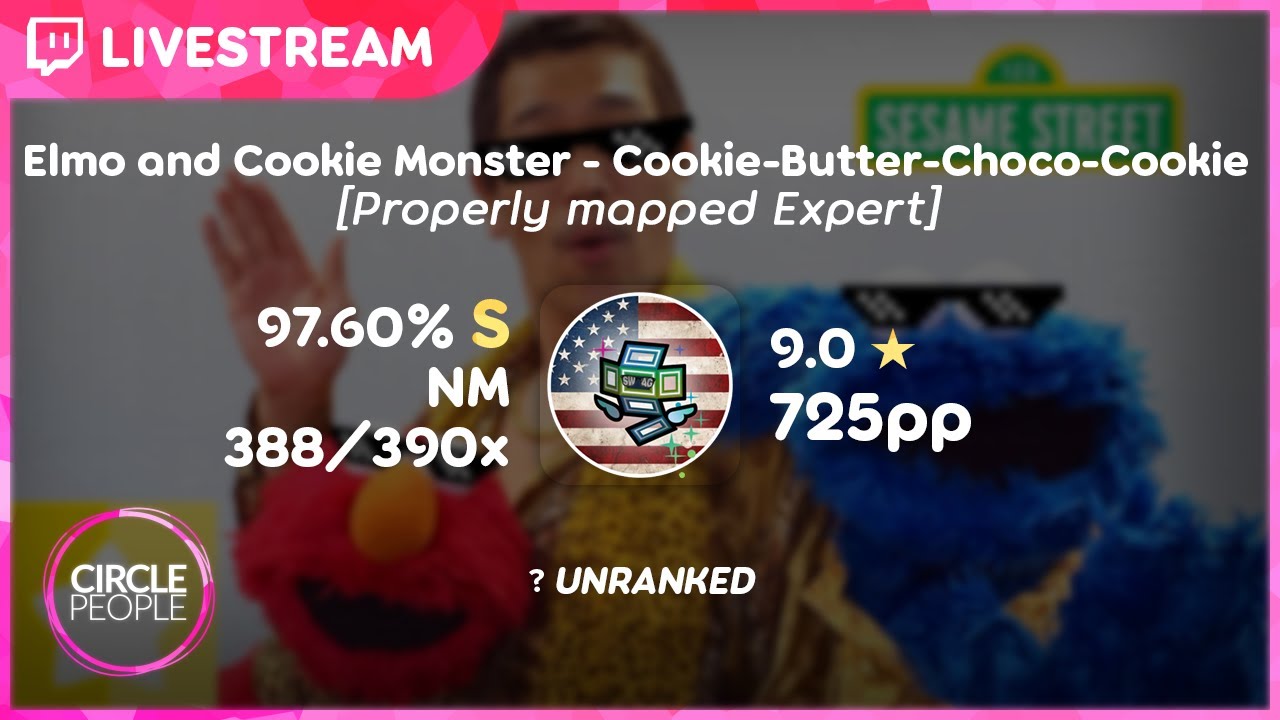 osu! | Vaxei | Elmo and Cookie Monster - CBCC [Properly mapped Expert] 97.60% 9⭐ FC | 725pp if rank