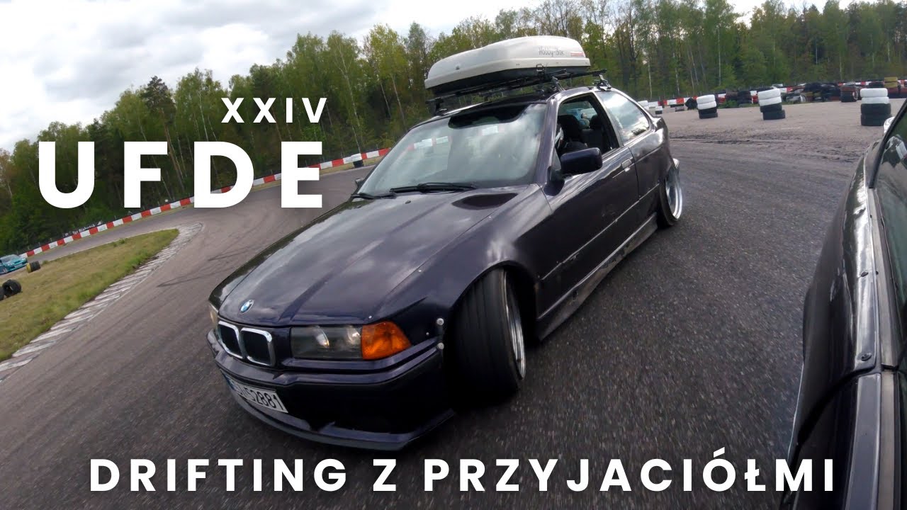 UFDE XXIV - luźny drifting z przyjaciółmi na torze Białystok, E36 170km z bagażnikiem na dachu!