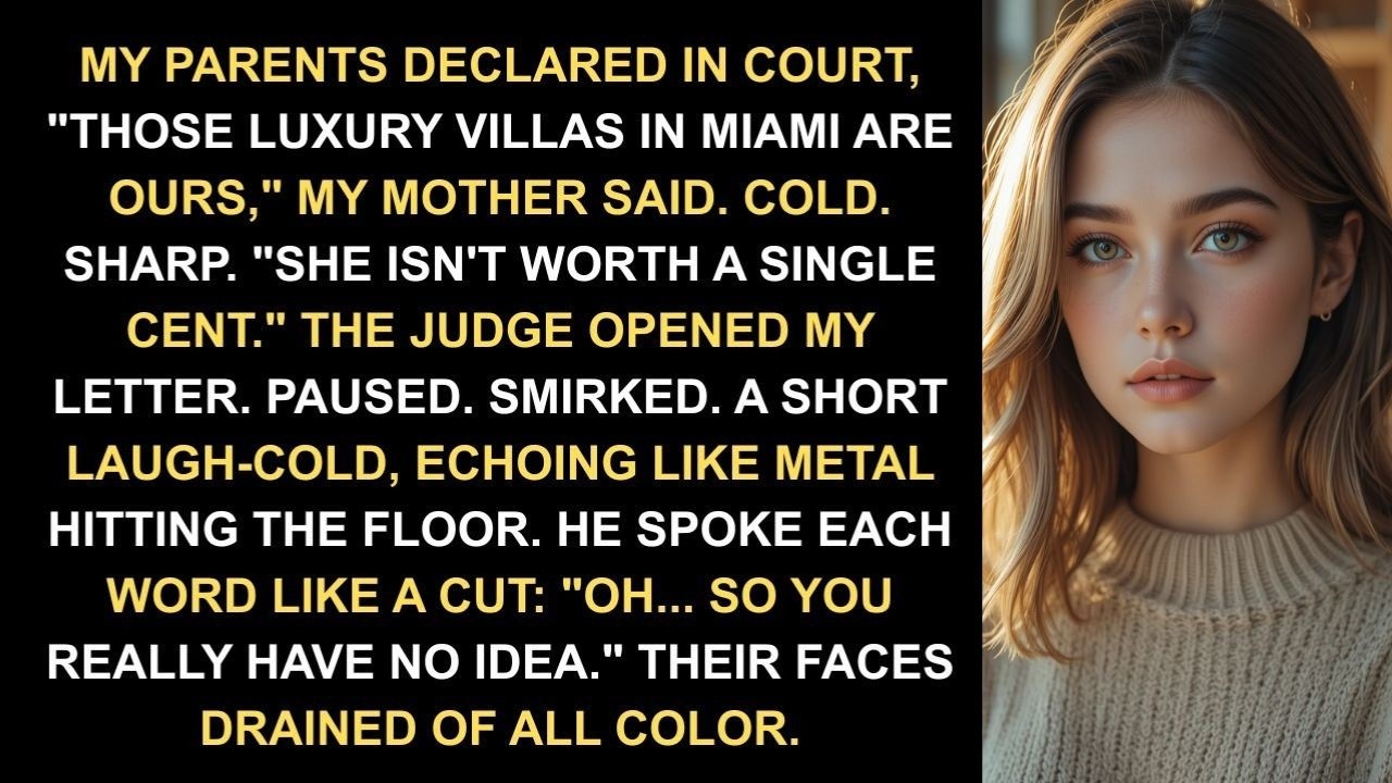 In Court, My Parents Claimed Miami Luxury Villas — Until the Judge Opened…