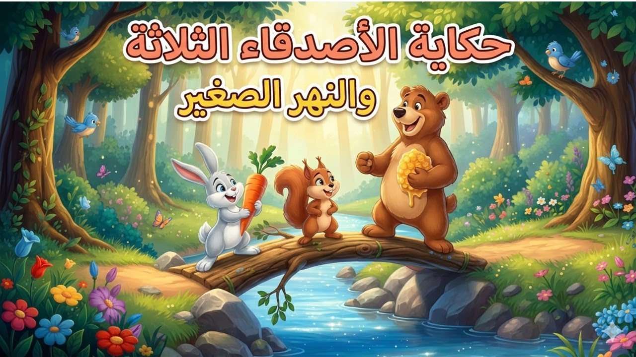 حواديت دودو : حكاية الأصدقاء الثلاثة والجسر العجيب 🐰🐿️🐻 | حواديت أطفال عن التعاون | حيوانات الغابة