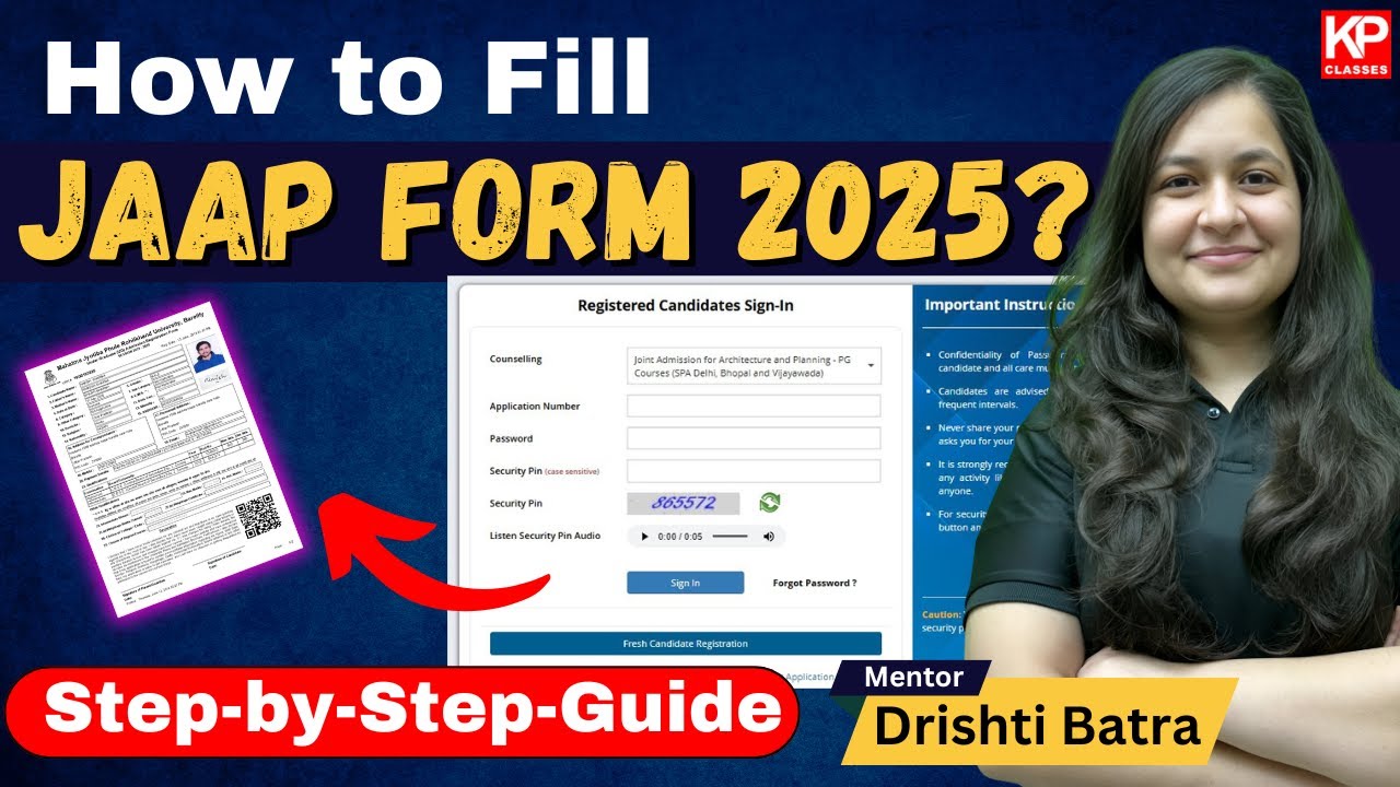 How to fill JAAP PG Form 2025? 🎓| Step by Step Guide | SPA Admission 2025