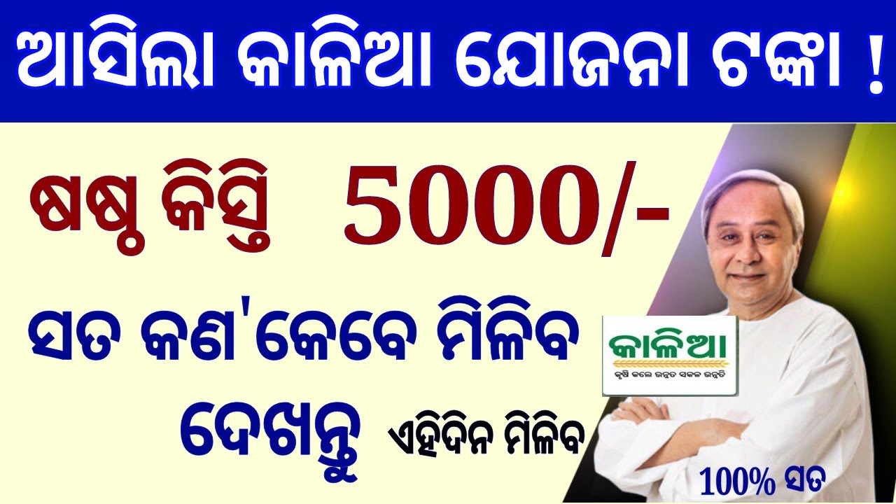 Kaliya yojona 6th installment money credit date || kliya yojona 6th list Odisha 2021