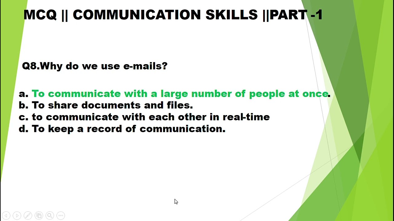 COMMUNICATION SKILLS ||MCQ|| IT|| CLASS 10 || PART 1