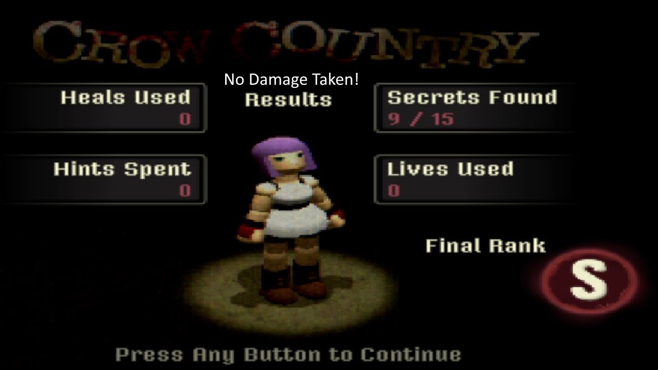 Can you beat Crow Country without taking damage and getting an S Rank in a single segment?