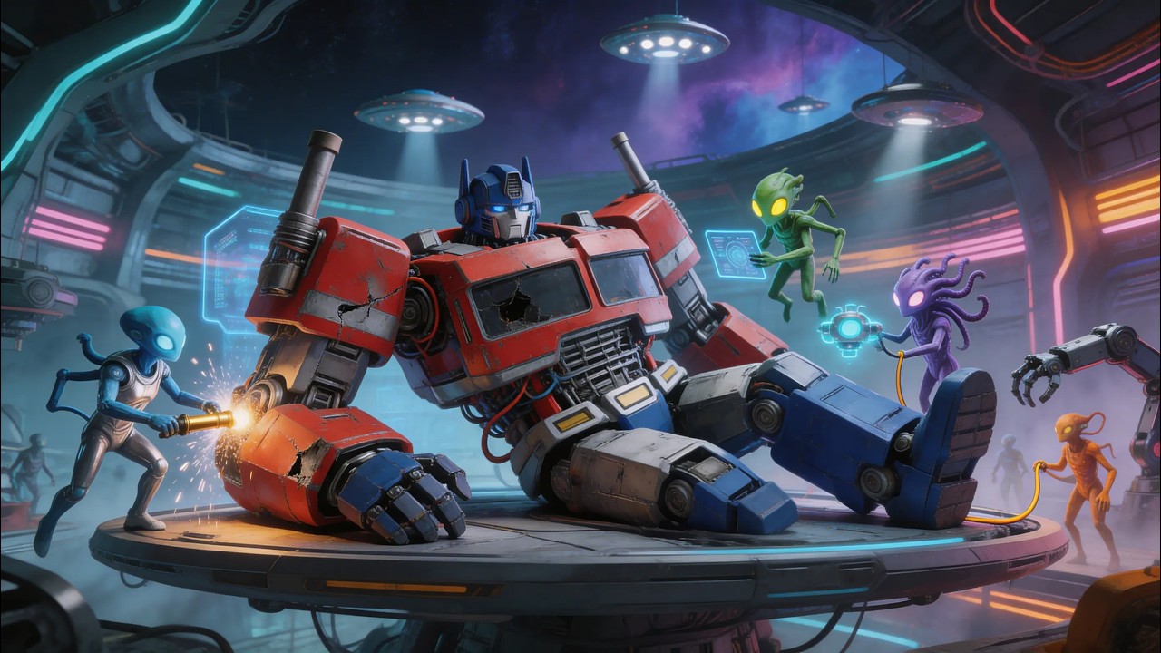 Broken Optimus Prime in Alien UFO Factory | Extreme Rebuild