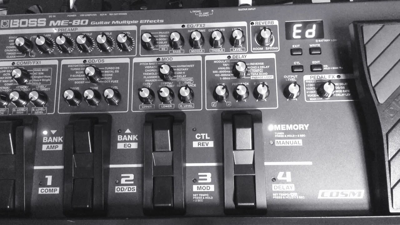 Как назначить более одного эффекта на педаль CTL для Boss ME-80