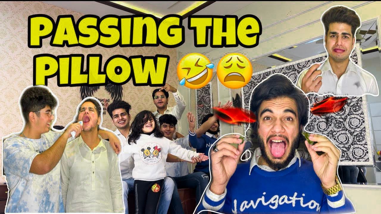 Pass the pillow challenge with extreme fun | Sami ne lagai lipstick😝 | mahjaben ne bh punishment ki