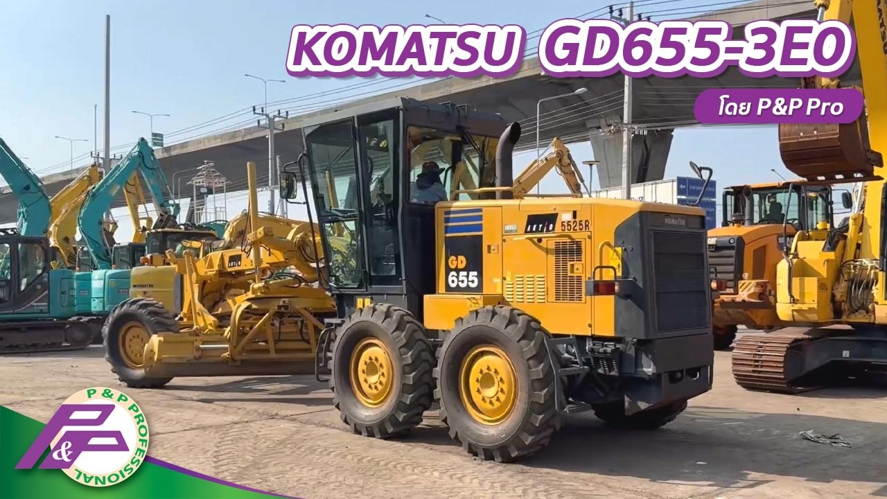 รถเกรด KOMATSU GD655-3E0 มี Scarifier / ใบมีด 3.7 เมตร / เทียบเท่า 140M l เก่านอกสภาพดี โดย P&P Pro