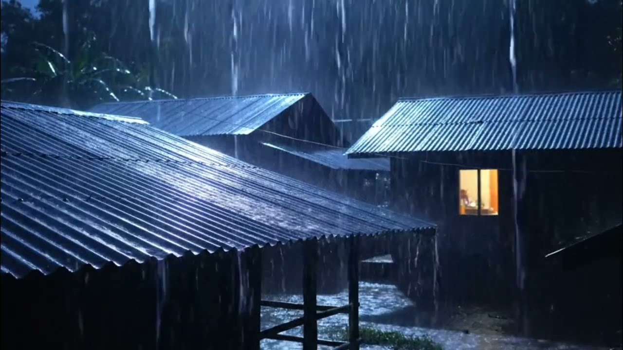 ASMR heavy  Rain and Thunder Sounds For Sleeping, Relaxing