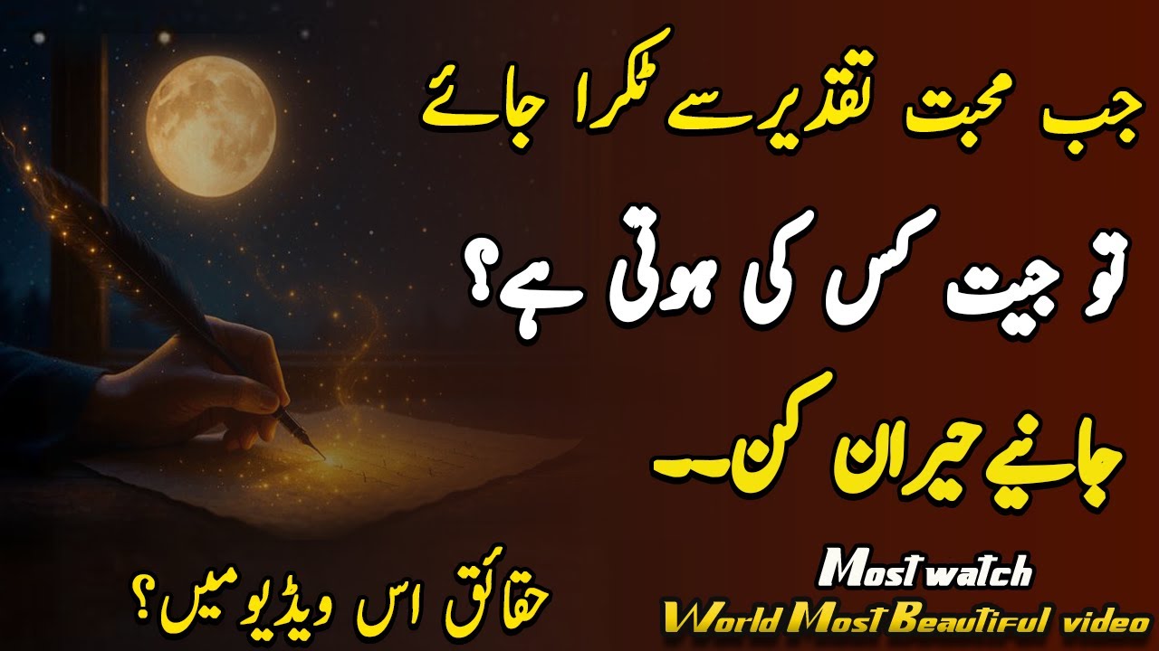 Jab Mohbat 💝Taqdree sa Takra Jay Tu Zit Kiss Ki Hoti Ha...?|Best Islami Quotes|