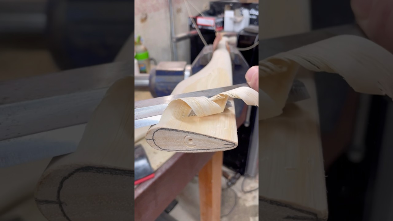 Drawknife on hickory axe handle - Did you watch more than once?
