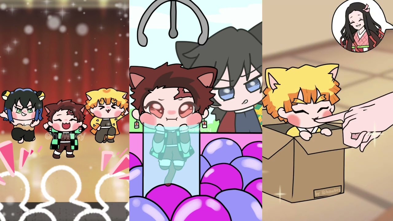 Compilation of the cutest moments of chibis Demon Slayer @Howbcy #demonslayer