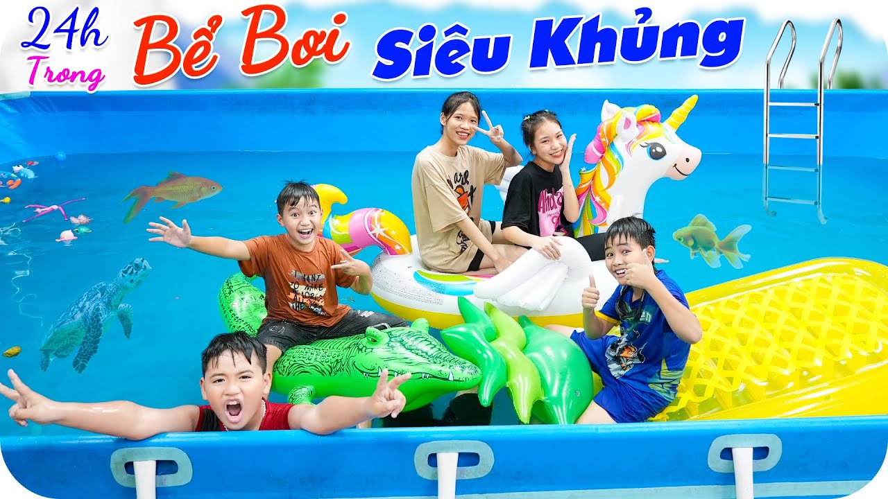 24H Đại Náo Bể Bơi Khổng Lồ ♥ Min Min TV Minh Khoa