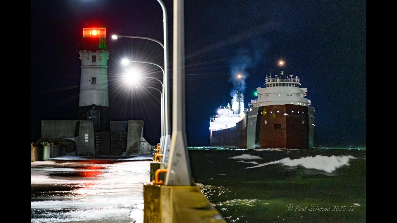 Their last Duluth Arrival of the season Watch the John G Munson Coming in with the Waves!