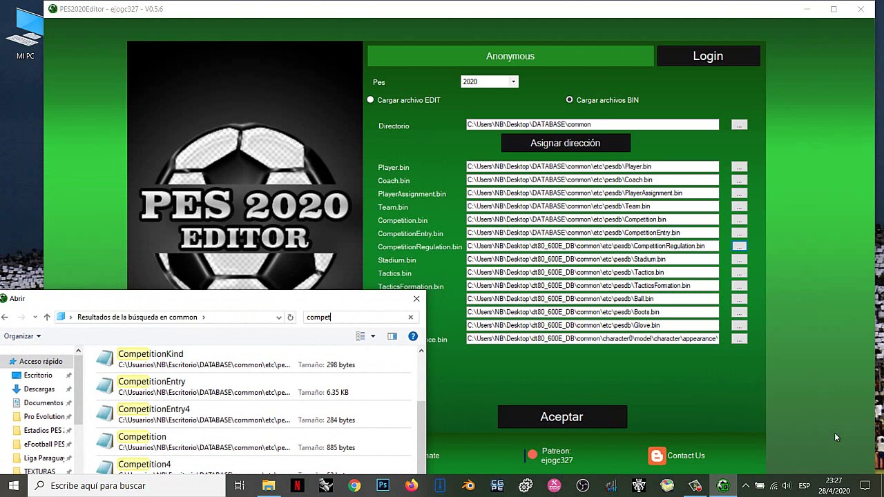 Tutorial Editar Database efootball PES 2020 PC by Don Pombero Stadiumaker