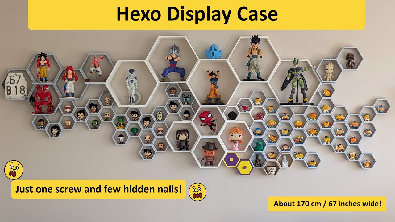 Hexo Display Case: 3D Printed Honeycomb Shelves