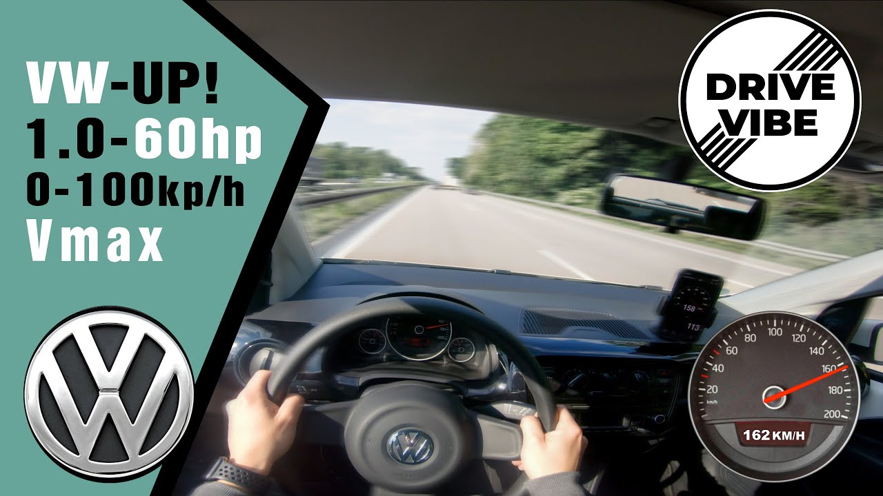 [4k] VW Up! -1.0 (2013) 60hp - POV - 0-100 - Autobahn - Vmax - TopSpeed