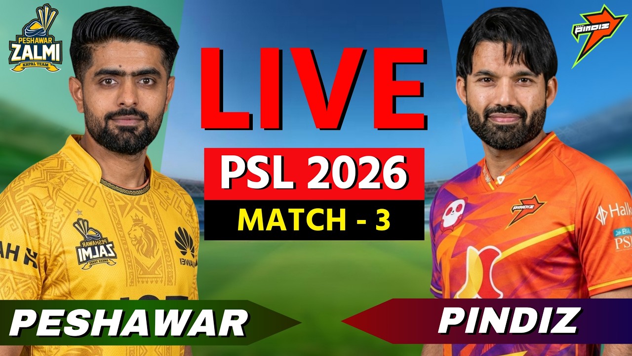 PSL Live: Peshawar vs PindiZ, Match 3 | PZ vs RP Live | Scores & Commentary, RWP 16 OV