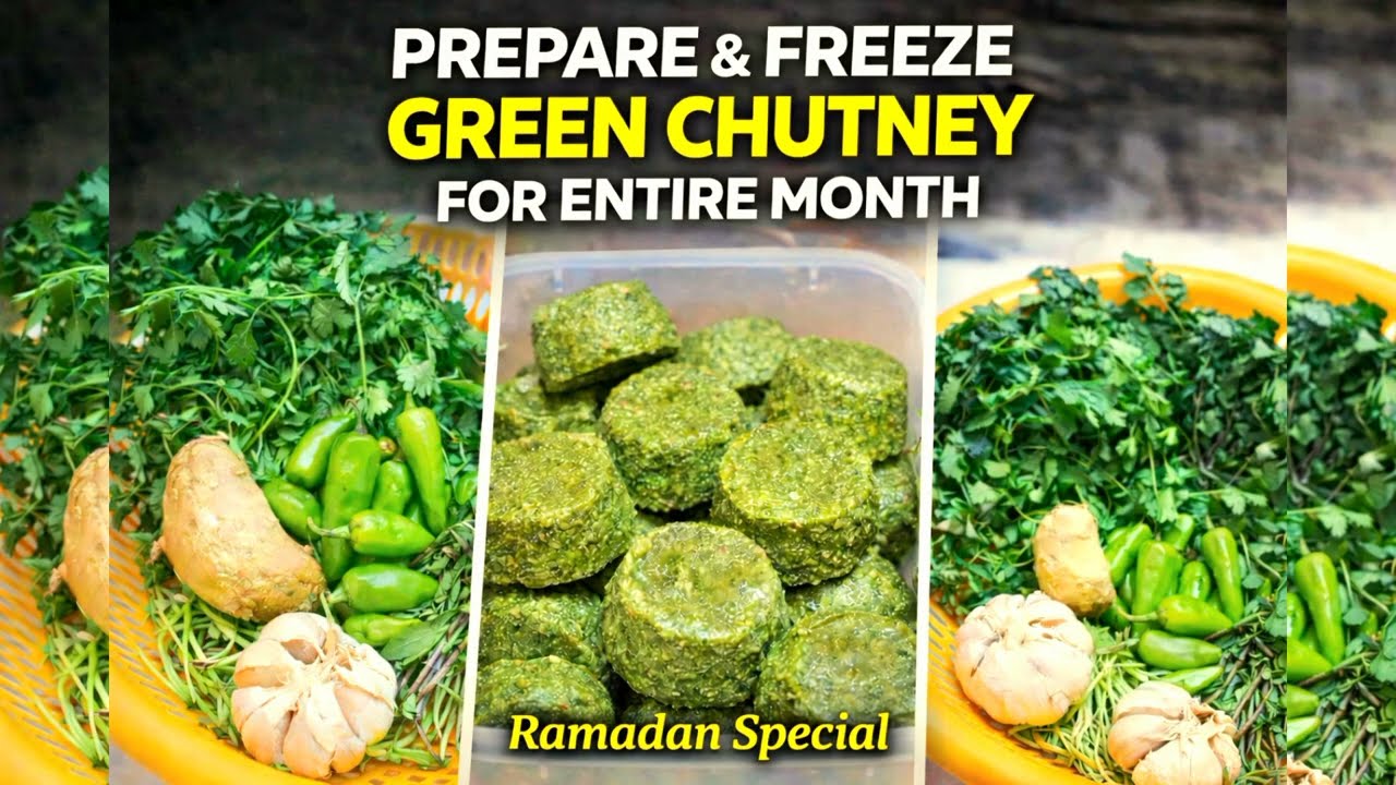Make Green Chutney Once & Use All Month! Easy Freezing Method | Monthly Meal Prep Hack!