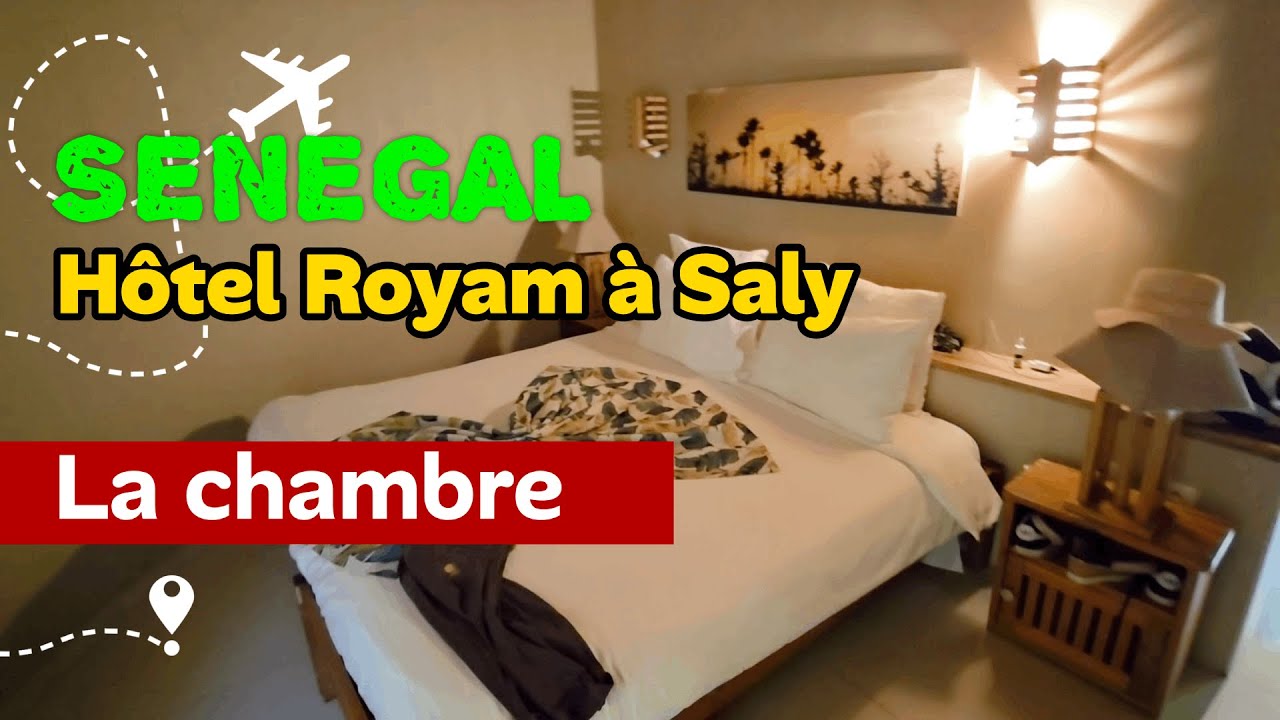 La chambre à coucher de l'Hôtel Royam à Saly Portudal. Voyage au Sénégal.