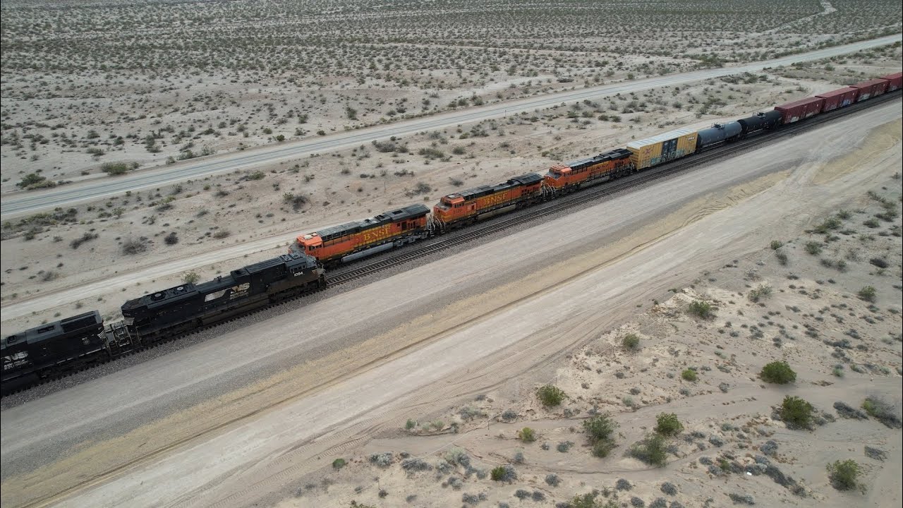 Needles Sub (Hector to Ibis) - 4k - 3/19/23 - NS/BNSF action - Meets, manifets, grain, smoking motor