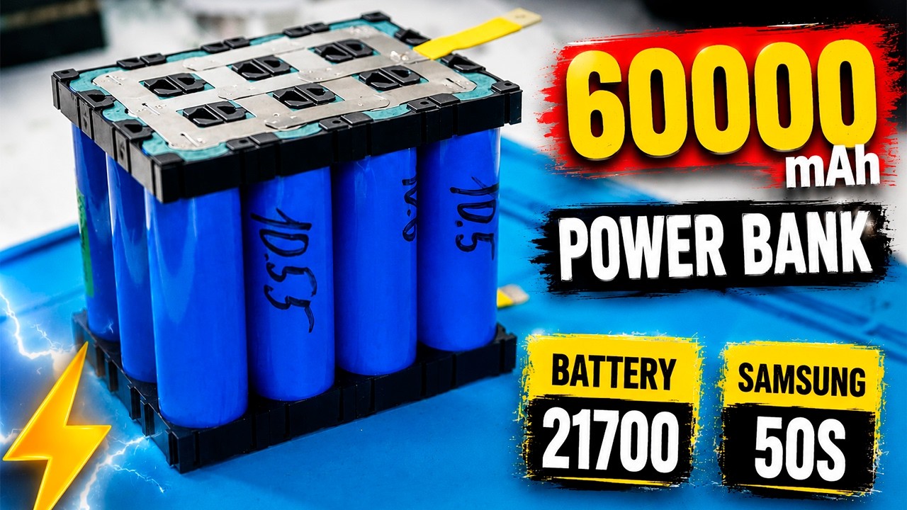 60,000 mAh Monster! Building a Powerful DIY Power Bank (21700 50S)