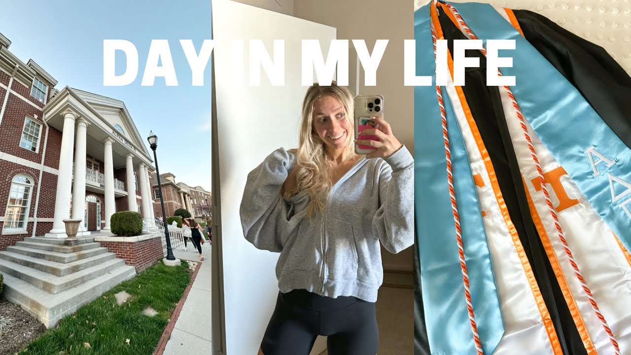 COLLEGE DAY IN THE LIFE | getting my cap and gown, class, and watching sweet 16 game! - utk