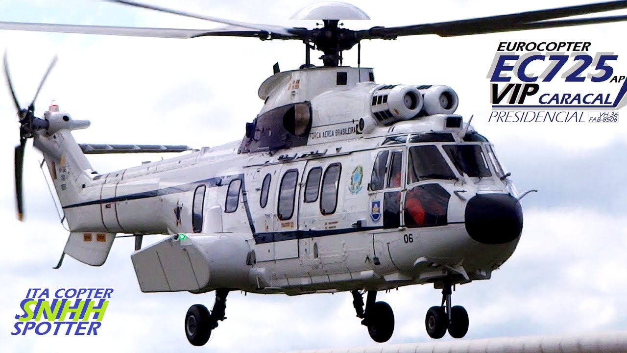 VÍDEO do HELICÓPTERO PRESIDENCIAL do BRASIL - Eurocopter EC725 VIP CARACAL (VH-36 FAB-8506/GTE 3)