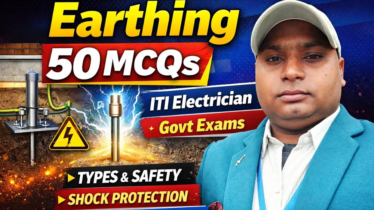 अर्थिंग के 50 महत्वपूर्ण MCQ प्रश्न | ITI इलेक्ट्रीशियन थ्योरी | सभी सरकारी नौकरी परीक्षा 2026