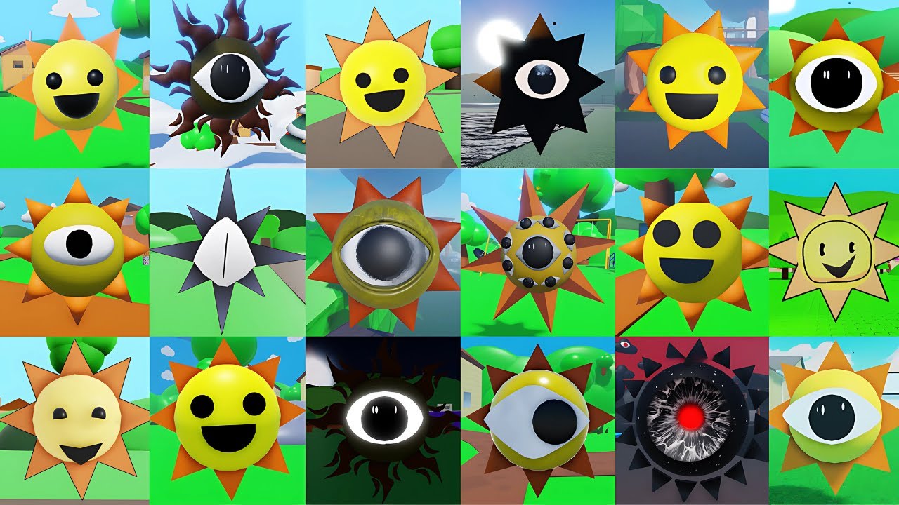 Evolution of Mr. Sun + Horror Mr. Sun ALL PHASES in Different SPRUNKI Roblox Games