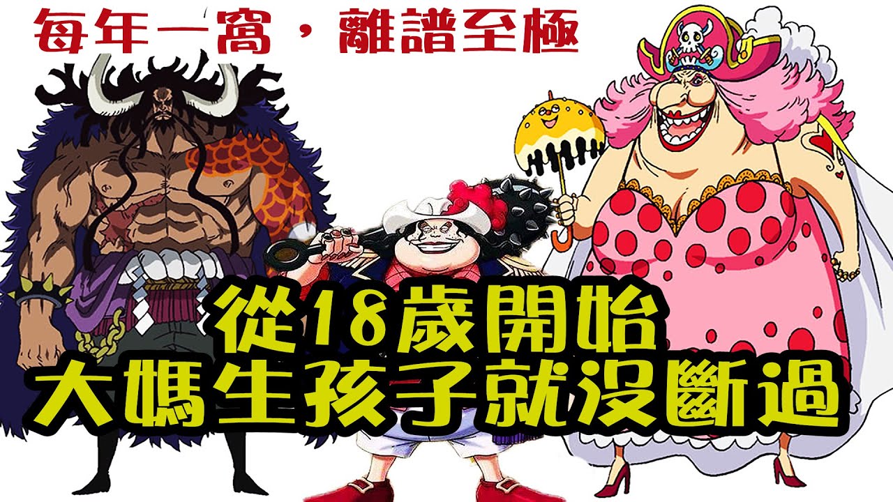 從18歲開始，每年一窩，大媽生孩子就沒斷過，BIG MOM海賊團是這樣成立的【阿金很忙】