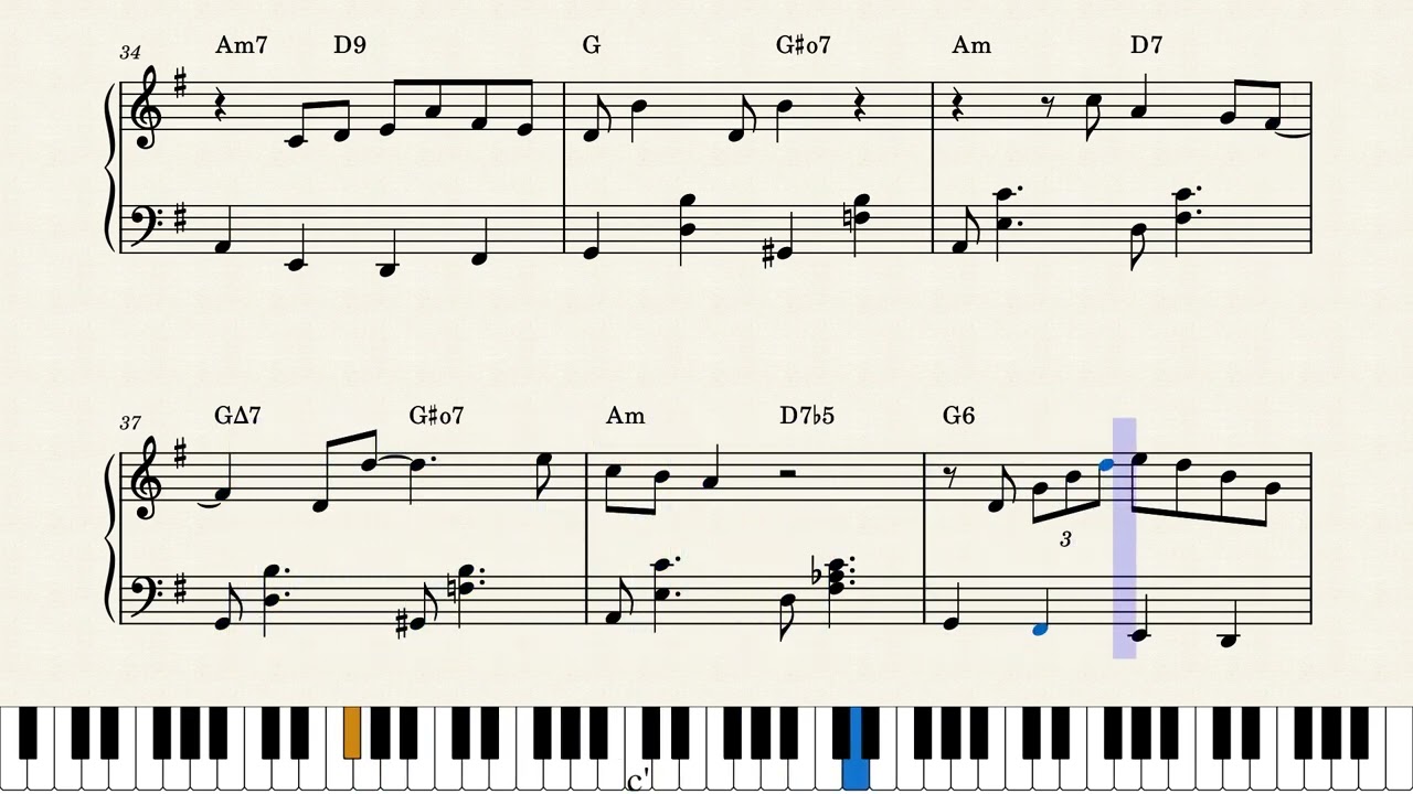 Line for Lyons [solo jazz piano arrangement for intermediate players]