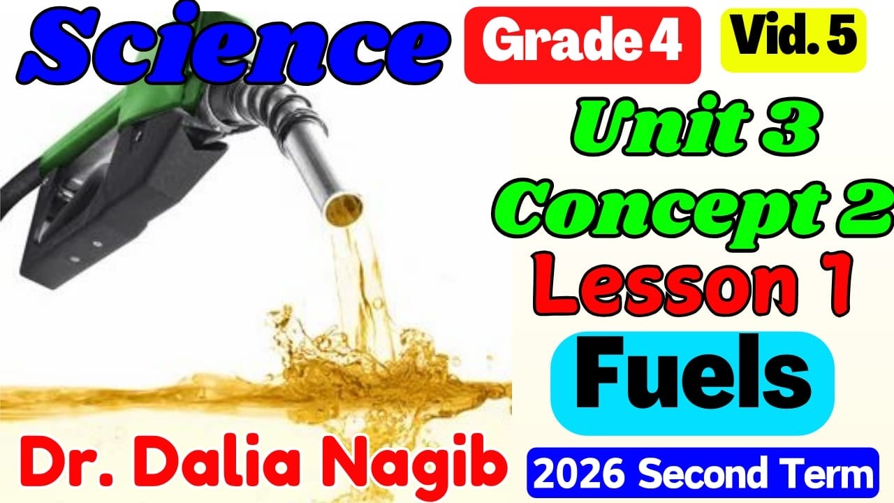 ساينس رابعه ابتدائى ترم ثانى   𝐒𝐜𝐢𝐞𝐧𝐜𝐞 𝐆𝐫𝐚𝐝𝐞 𝟒 𝐔𝐧𝐢𝐭 𝟑  𝐂𝐨𝐧𝐜𝐞𝐩𝐭 2  𝐋𝐞𝐬𝐬𝐨𝐧 1