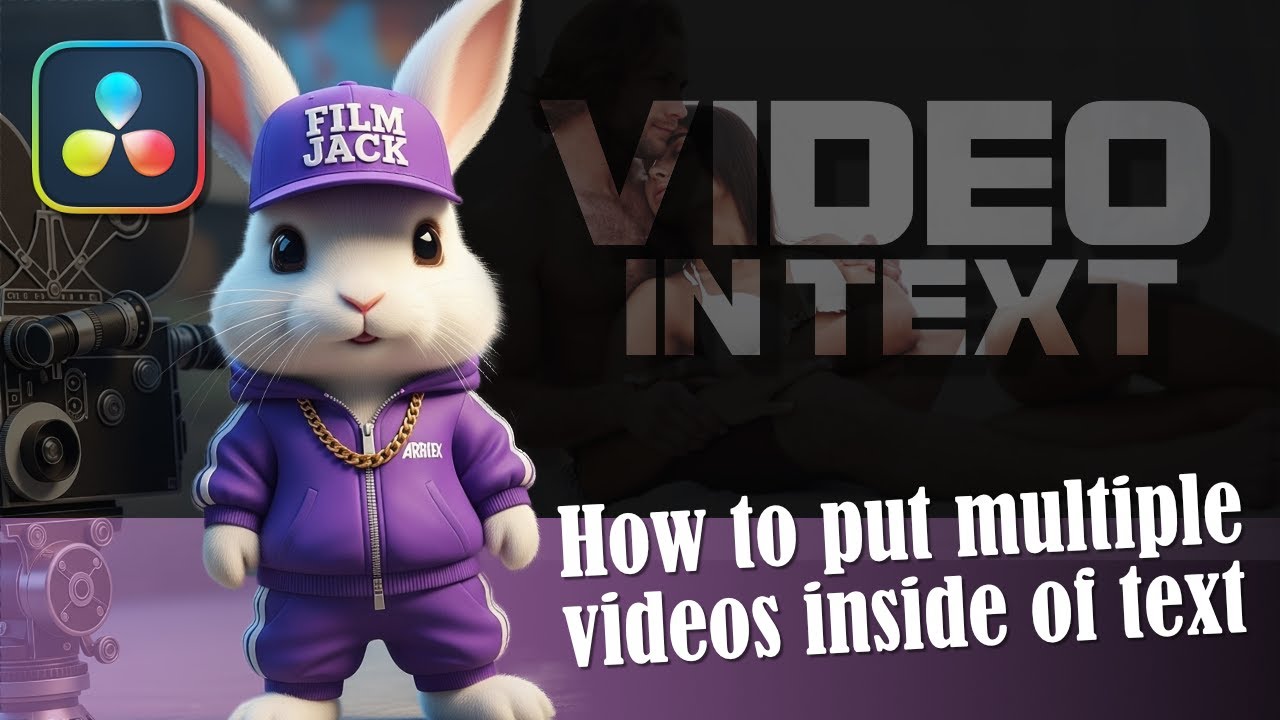 How to Fly Through Text with Video Inside in DaVinci Fusion | Multiple videos with no limit