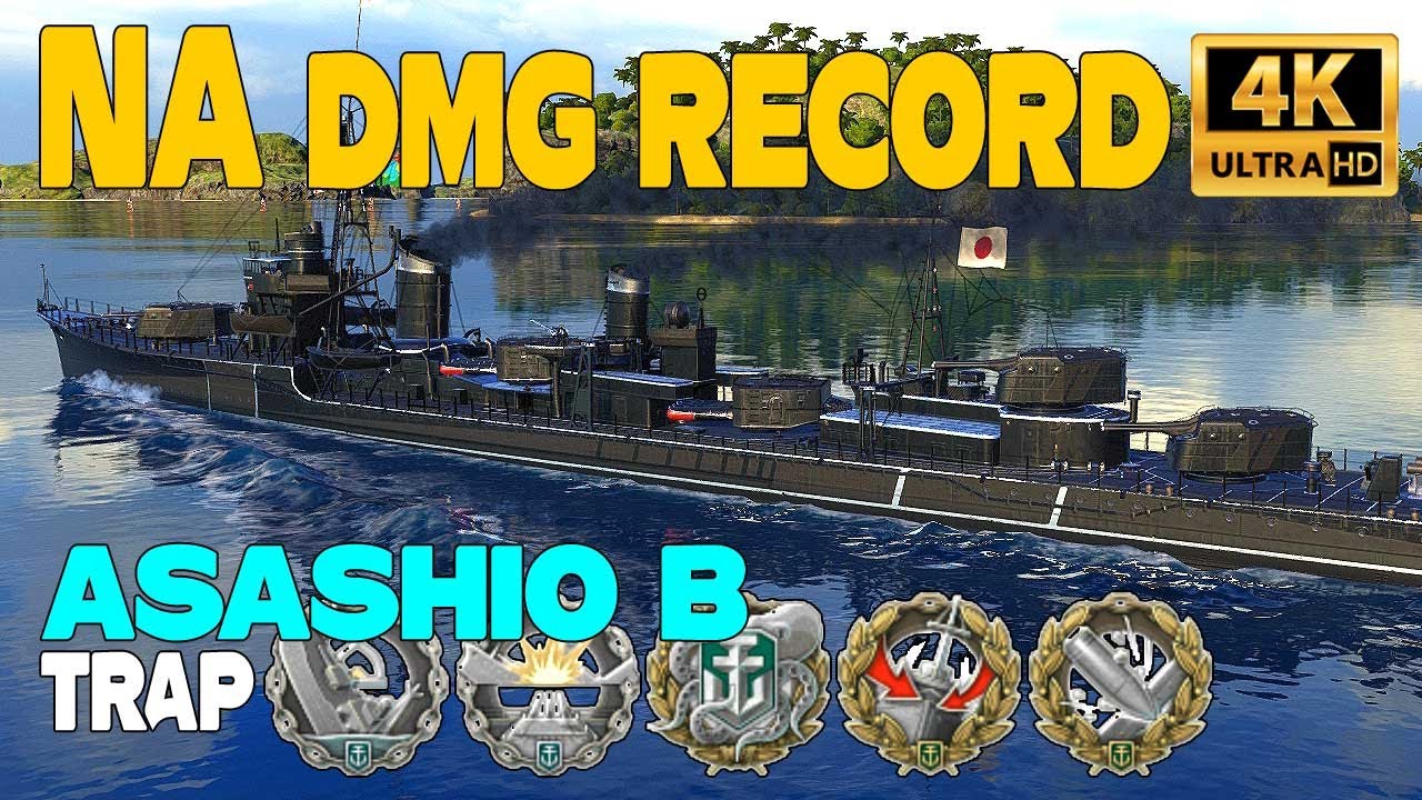 Destroyer Asashio B, NA damage record, 326k damage - World of Warships