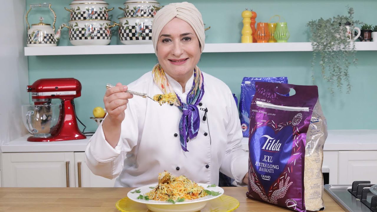 مافي احلى من برياني الدجاج اللذيذ مع أرز بسمتي تلدا الذهبي المفضل لي وسر نجاح كل وصفاتي