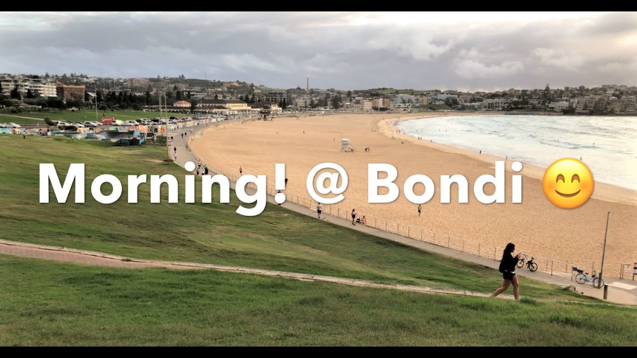 Bondi Beach Sydney Australia Relaxing morning walk HD 4k | Ocean Waves Sunrise | Scenic Virtual Walk