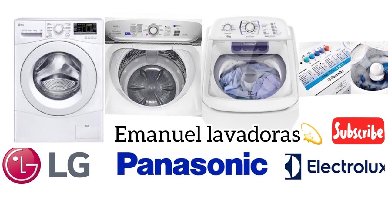 Mix de lavadoras lg wd10wp6 Panasonic na-f140b6 Electrolux lac16 e lq11