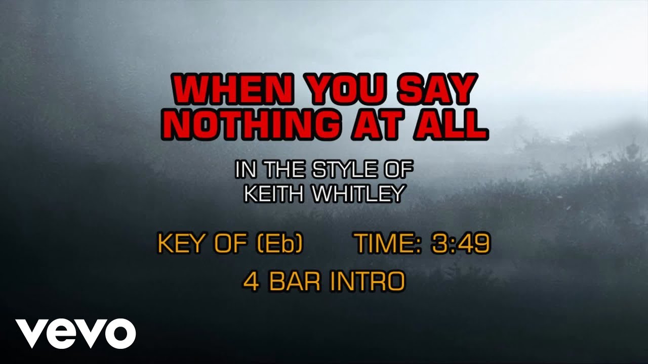 Keith Whitley - When You Say Nothing At All (Karaoke)