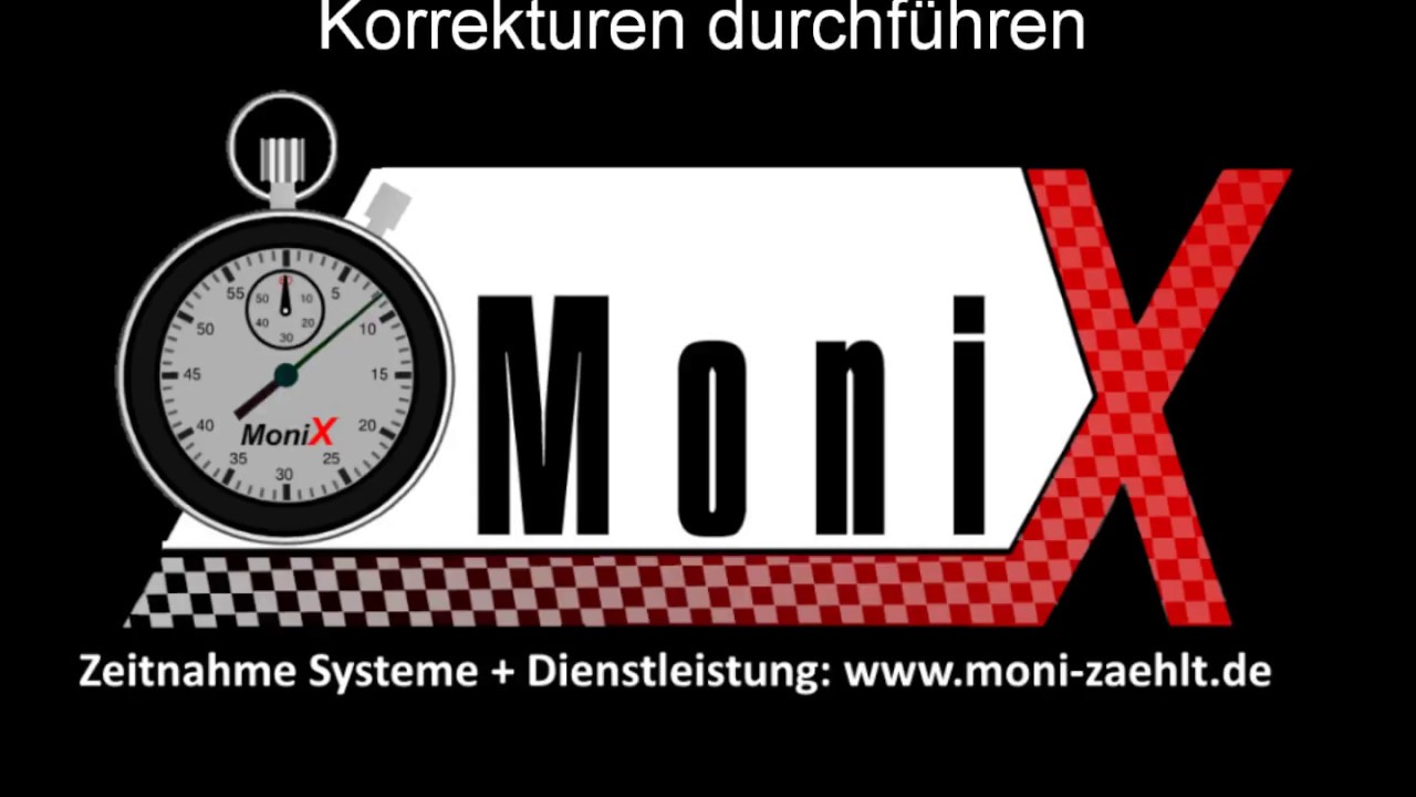 MoniX Zeitnahme Tutorial Korrektur durchführen