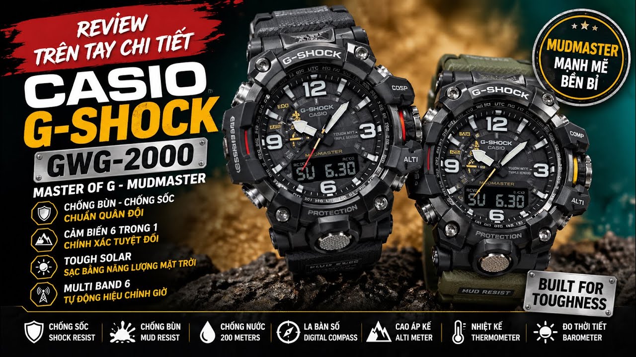 [ Review ] Trên tay chi tiết Casio G-Shock GWG 2000 có gì hay.? | Đồng Hồ Quang Lâm